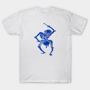 Civil War Federal Drummer Boy Skeleton In Blue T-Shirt